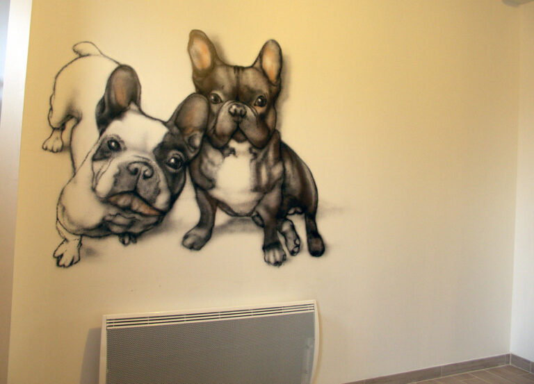 Déco graff à Troyes avec des Bulldogs