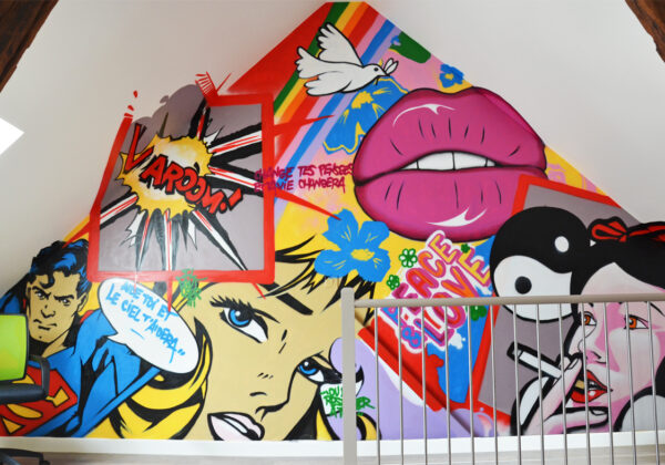 Déco d'intérieur façon Pop-Art dans une maison à Tours