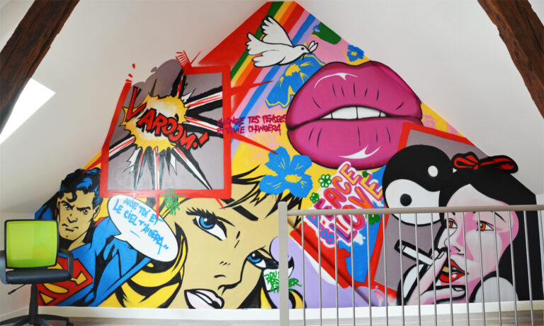 Déco d'intérieur façon Pop-Art dans une maison à Tours