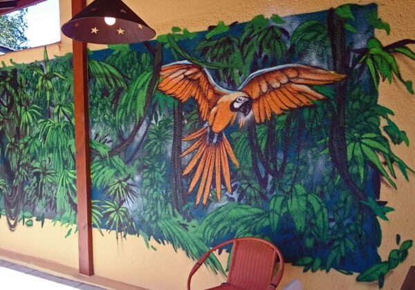 Décoration dans le fond jardin, façon jungle à Viroflay