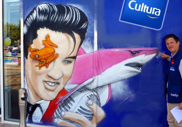 Graff d'Elvis au Cultura de Melun