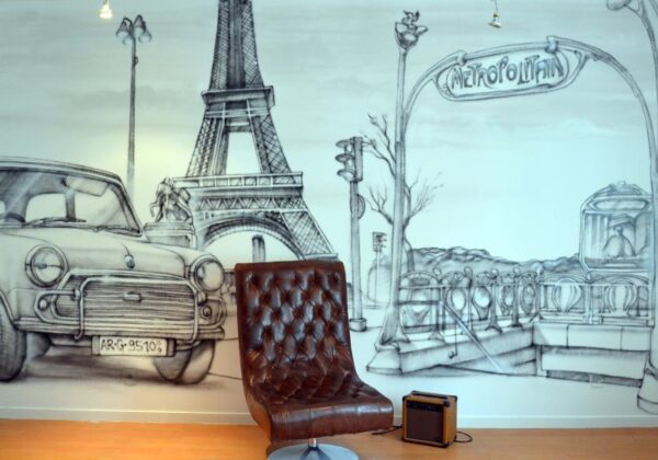Tag de Paris dans salon à Cergy
