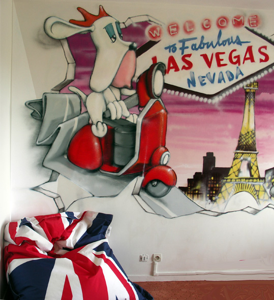Dessin sur un mur de Droopy à Las Vegas