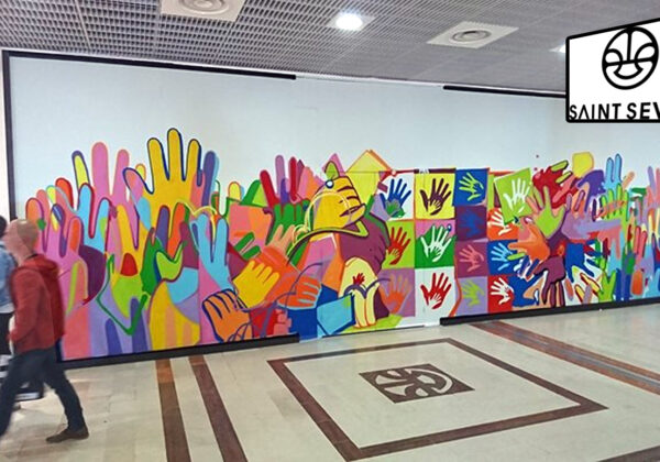 Fresque réalisé par un taggueur pro dans un centre commercial de Rouen