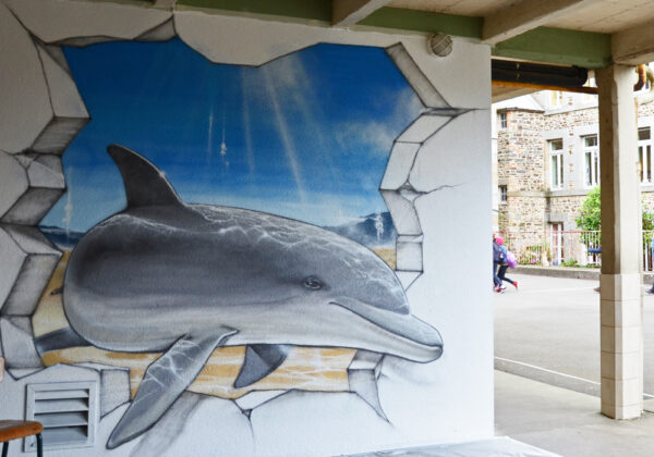 Fresque art urbain pour école primaire